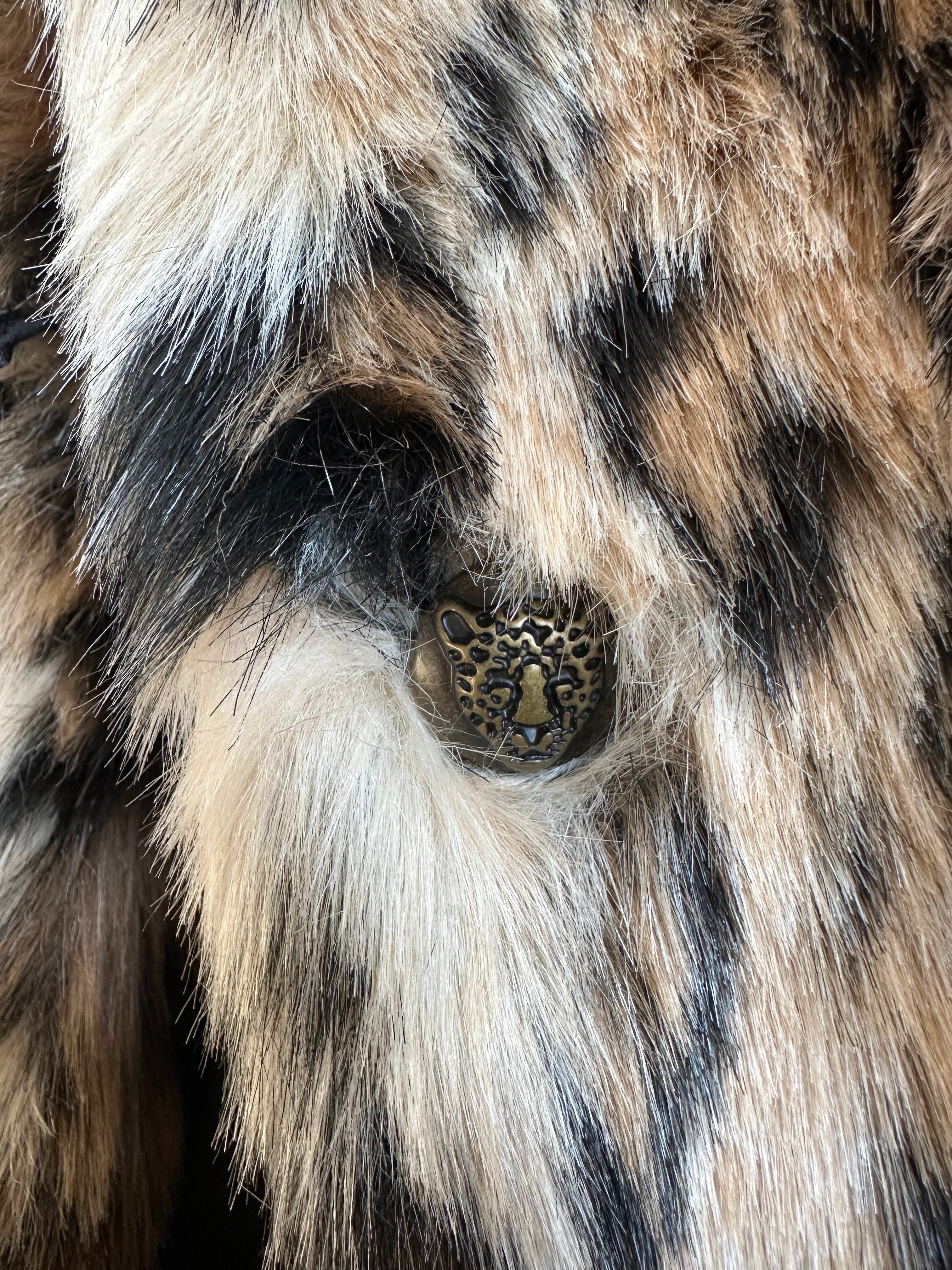 Spirithoods classic leopard faux fur hooded jacket size M brand new