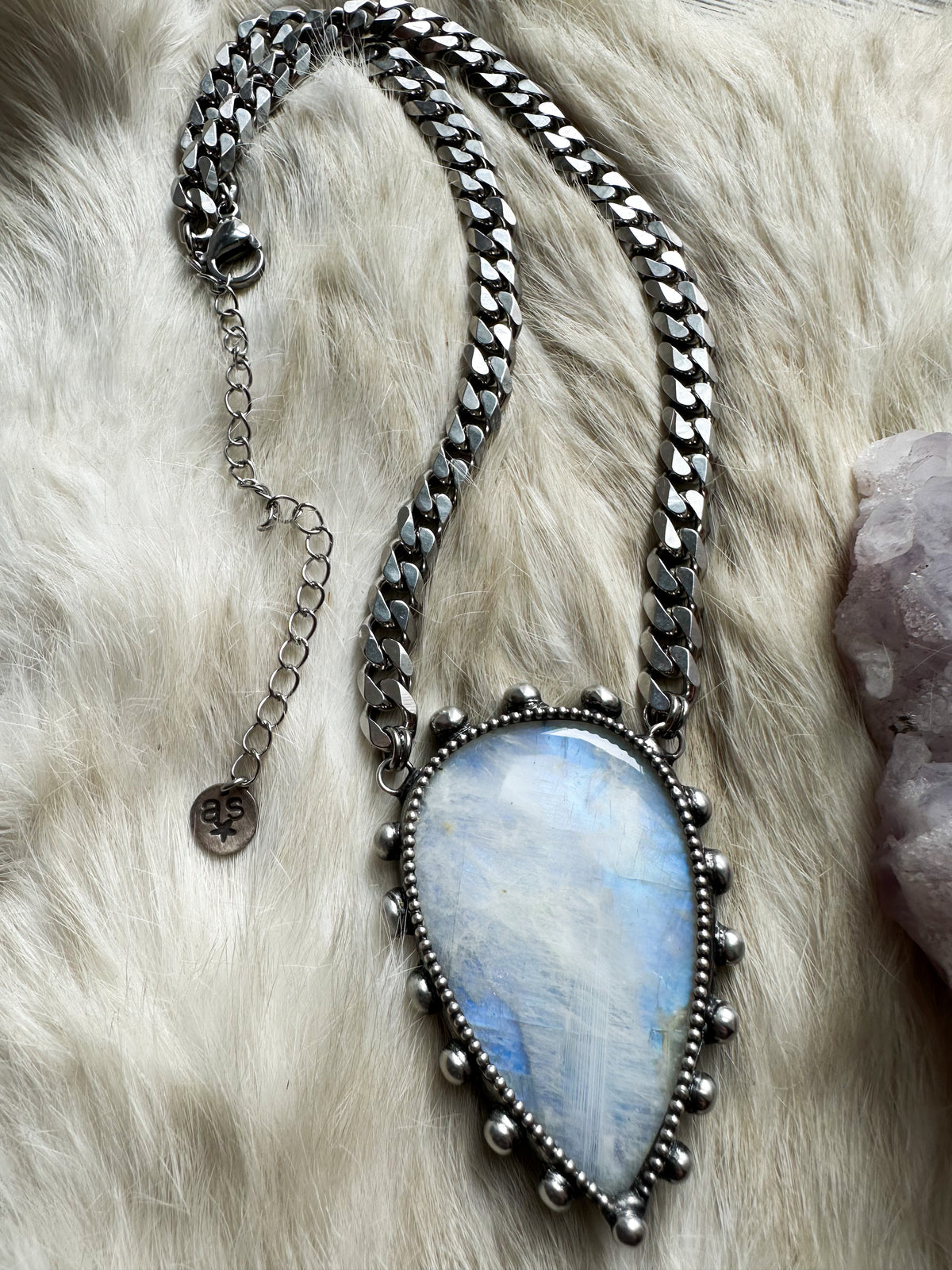Rainbow Warrior necklace with owl spirit inclusion