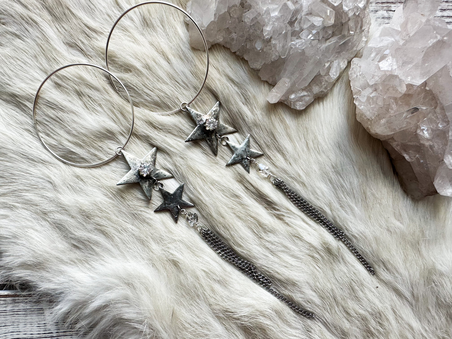 Starlight hoop earrings- made to order