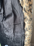Spirithoods classic leopard faux fur hooded jacket size M brand new