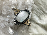 Sterling silver and rainbow moonstone ring by Star Native size 7.25