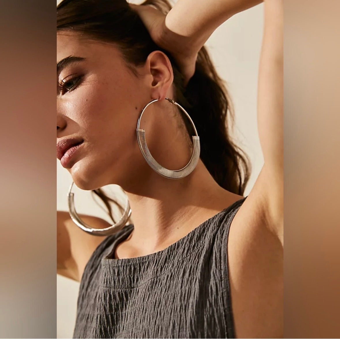 Free People Simply the Best Oversized Hoop earrings- large silver hoop earrings