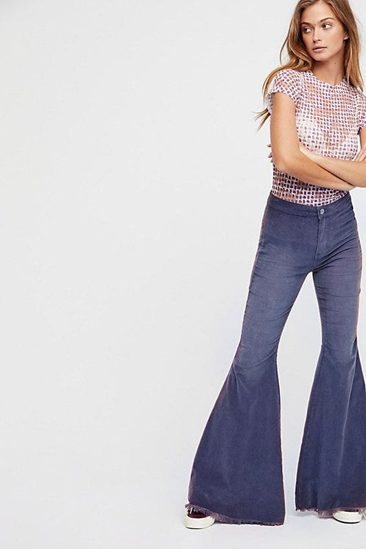 Free People Just Float On blue corduroy flares size 32 new with tags