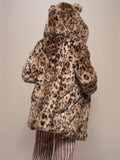 Spirithoods classic leopard faux fur hooded jacket size M brand new