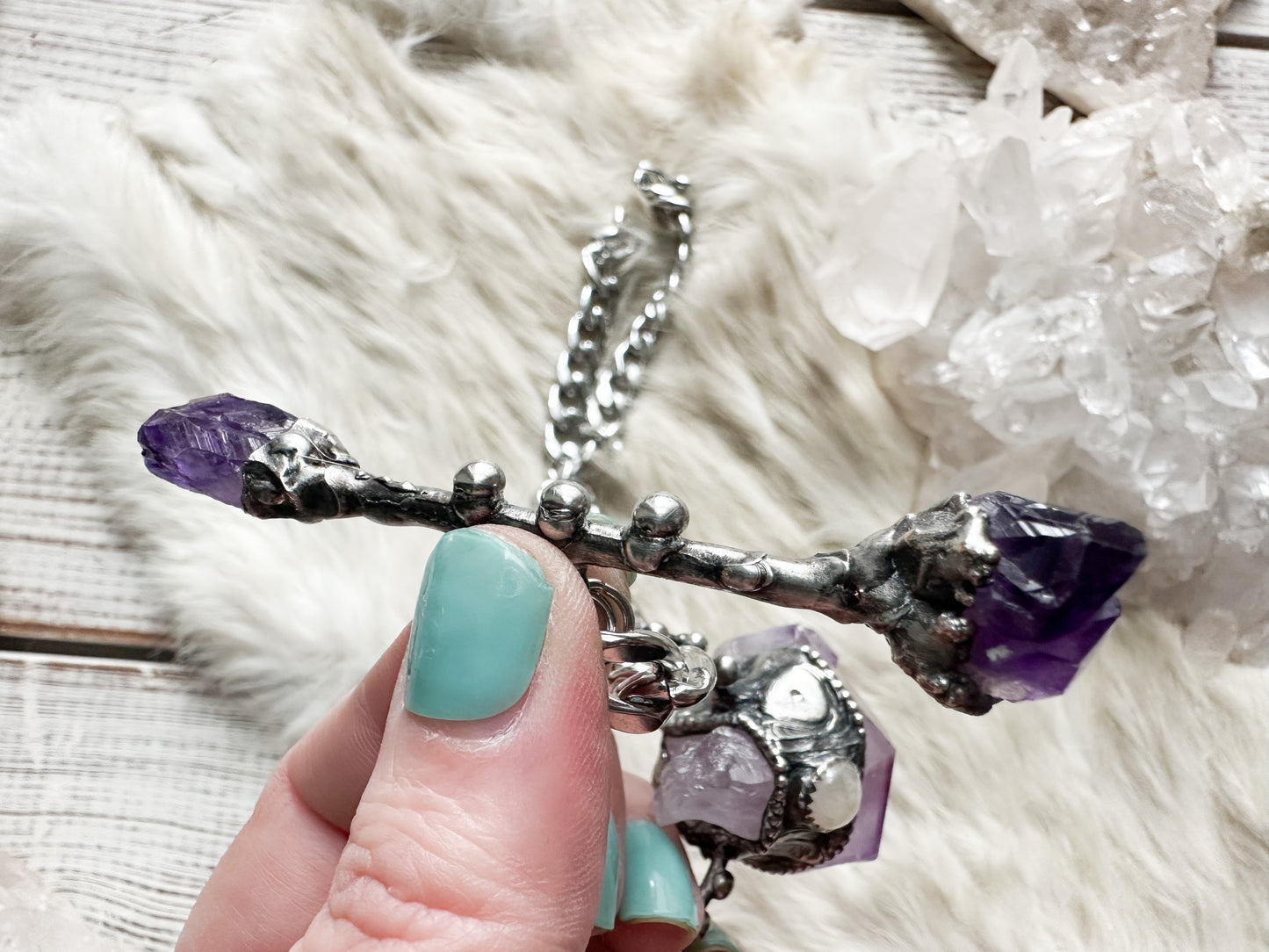 Amethyst Crystalline Heart Shield