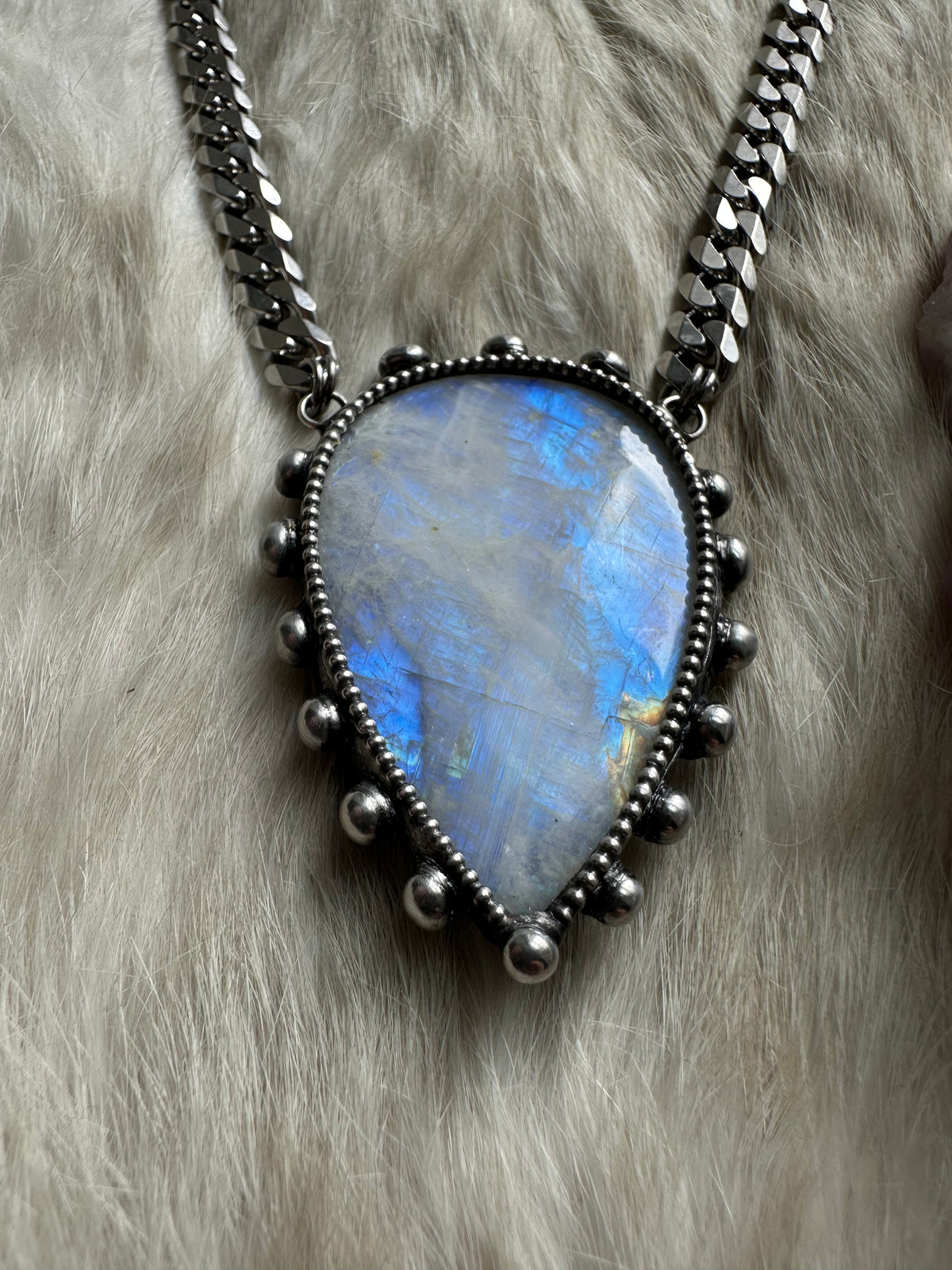 Rainbow Warrior necklace with owl spirit inclusion