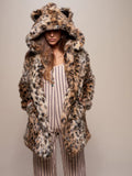 Spirithoods classic leopard faux fur hooded jacket size M brand new