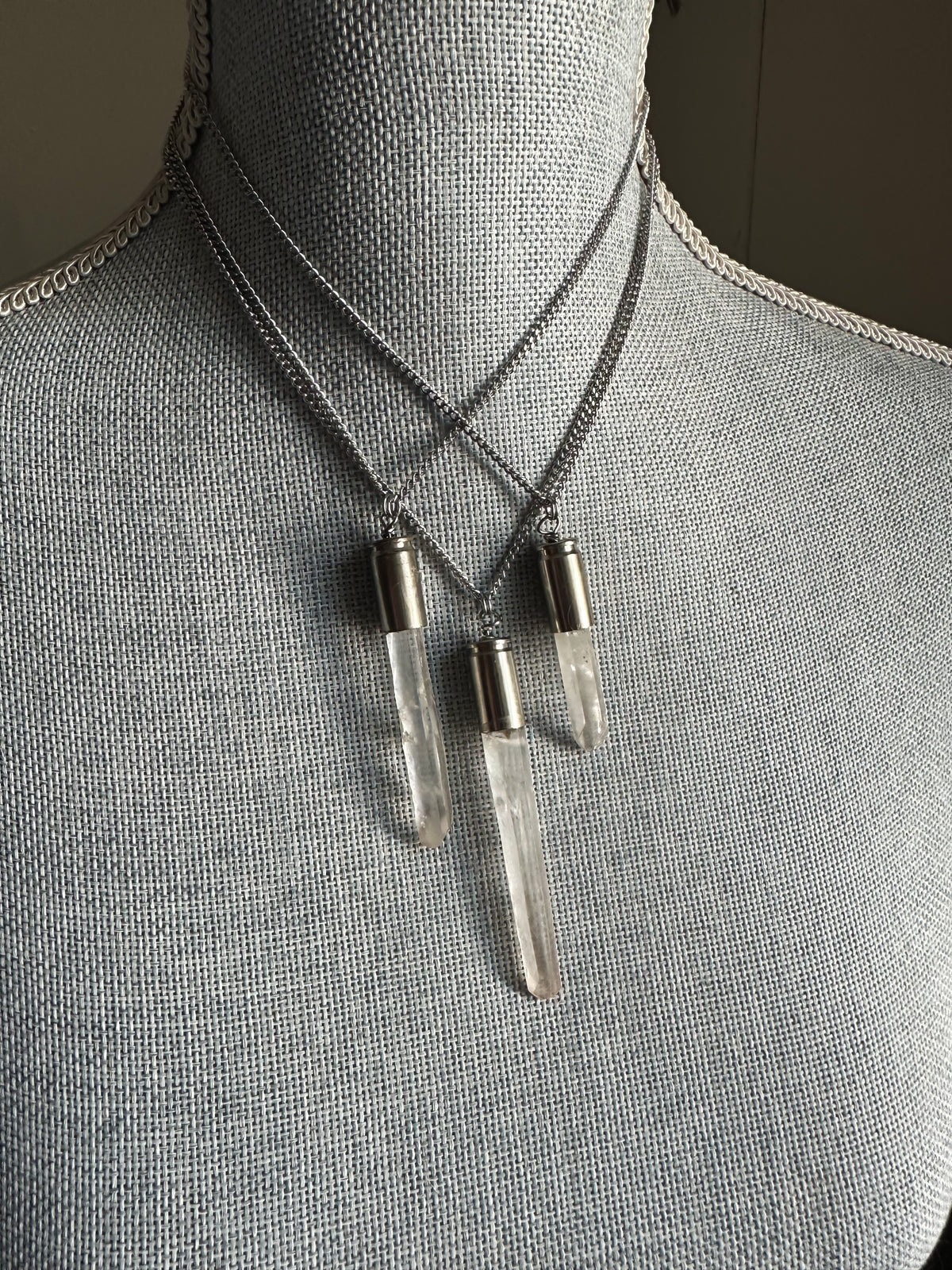 Light Against the Machine- Crystal bullet necklaces