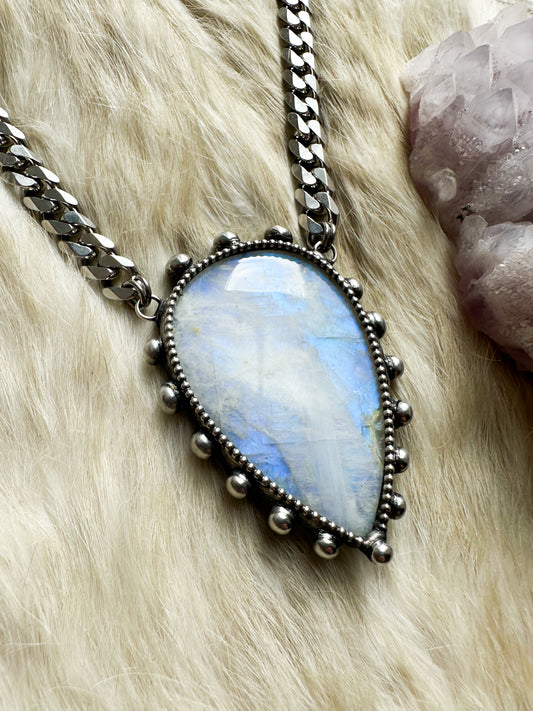 Rainbow Warrior necklace with owl spirit inclusion