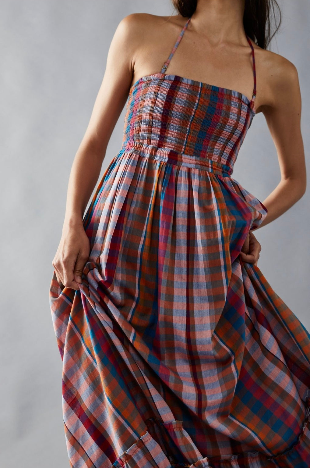 Free People Extratropical maxi dress in plaid size large new with tags