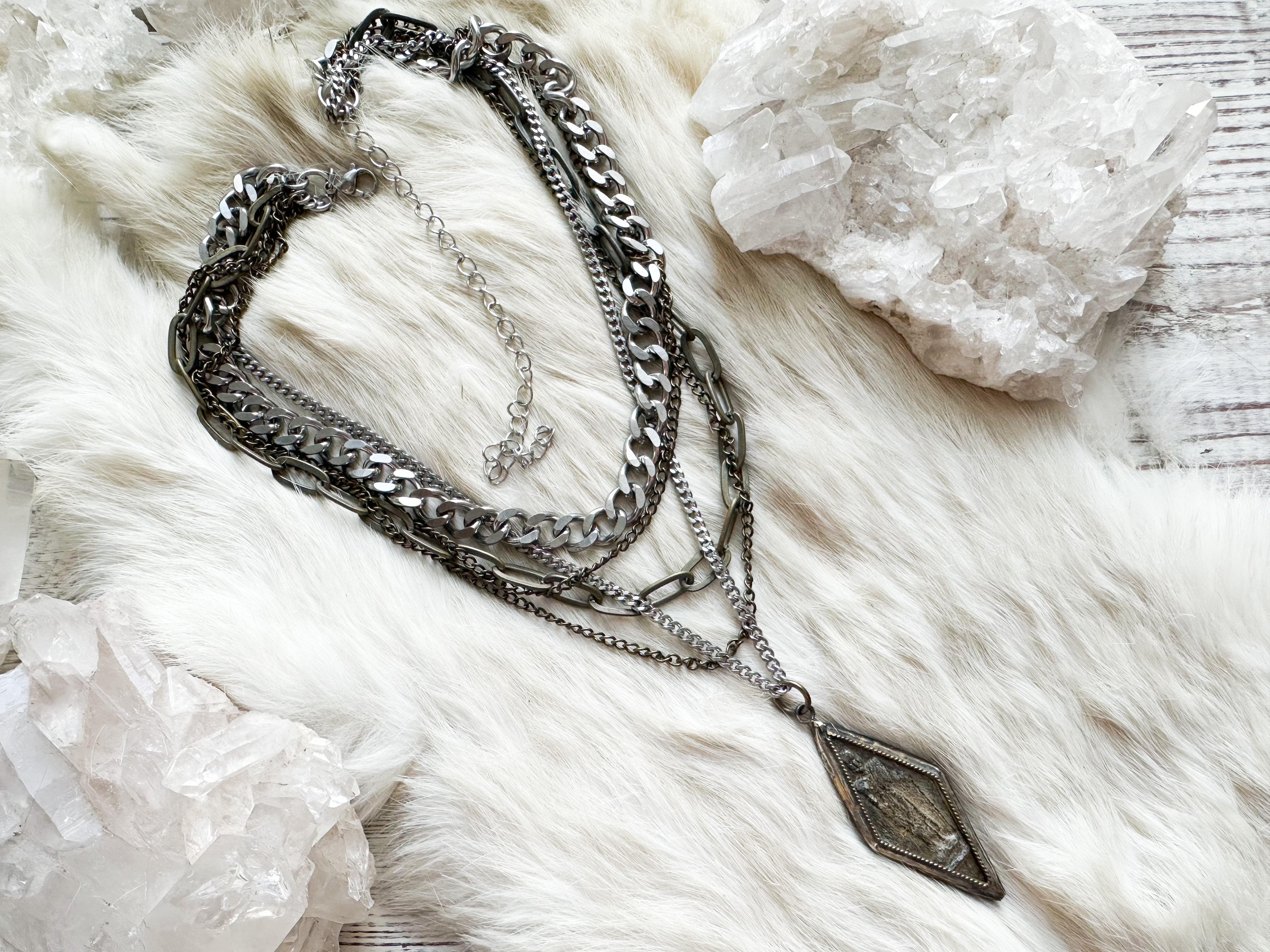 Heart Protection layered amulet necklace