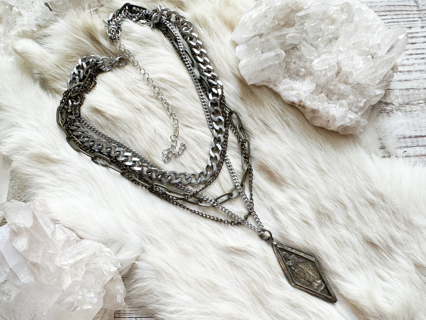 Heart Protection layered amulet necklace