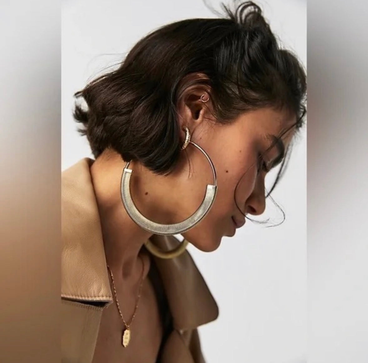 Free People Simply the Best Oversized Hoop earrings- large silver hoop earrings