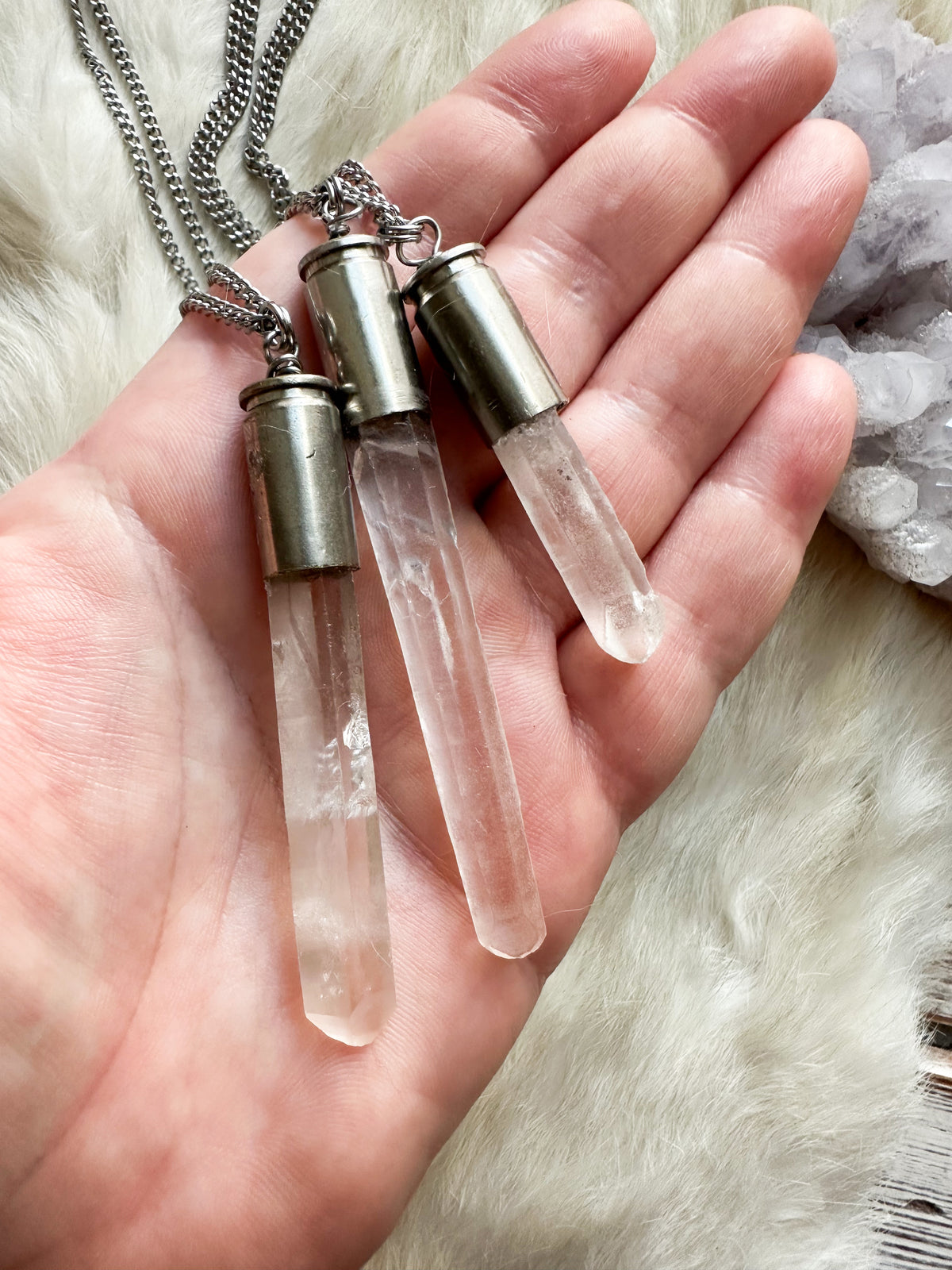 Light Against the Machine- Crystal bullet necklaces