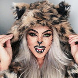 Spirithoods classic leopard faux fur hooded jacket size M brand new