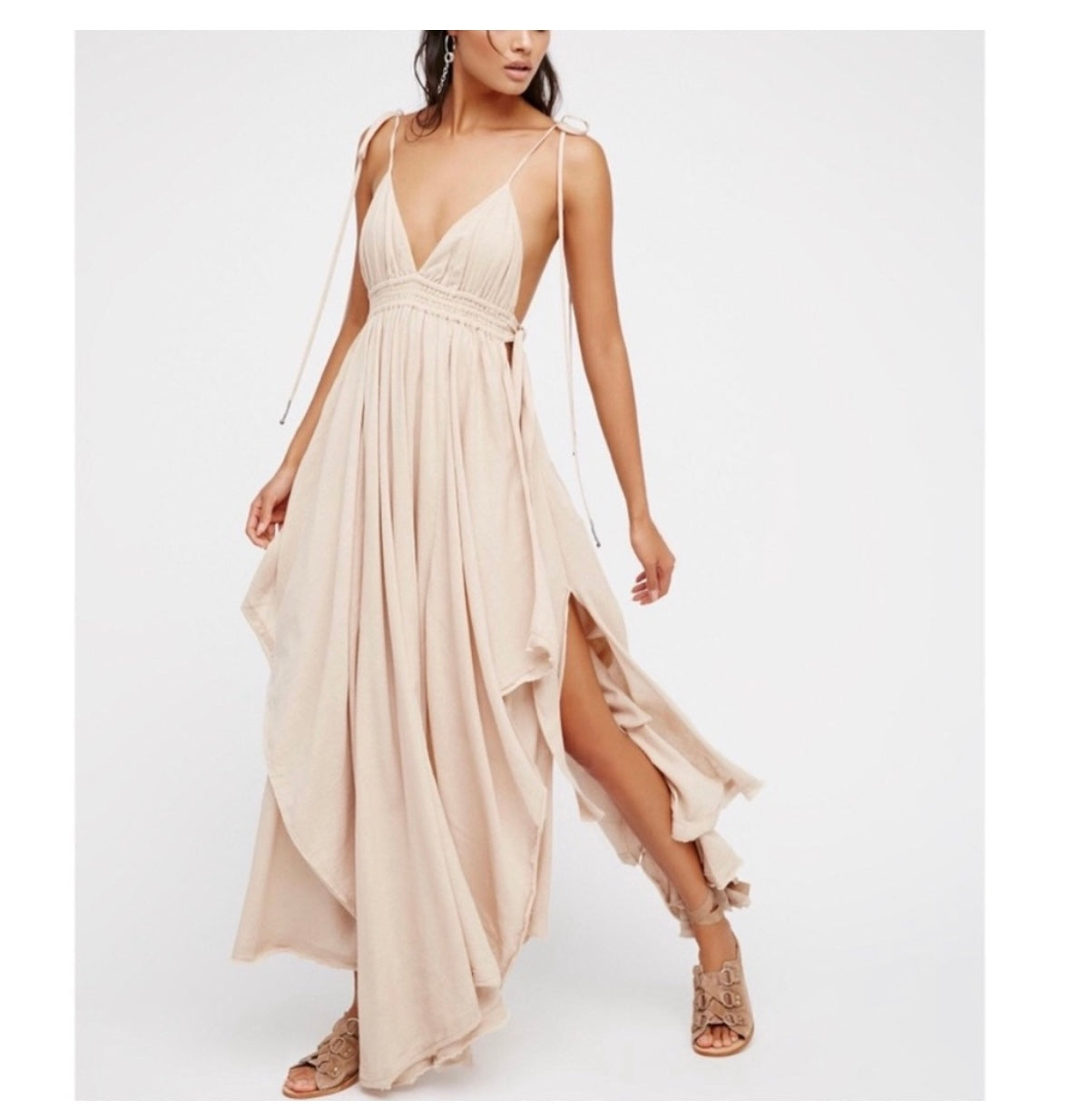 Free People tropical heat maxi dress Ivory rare size S