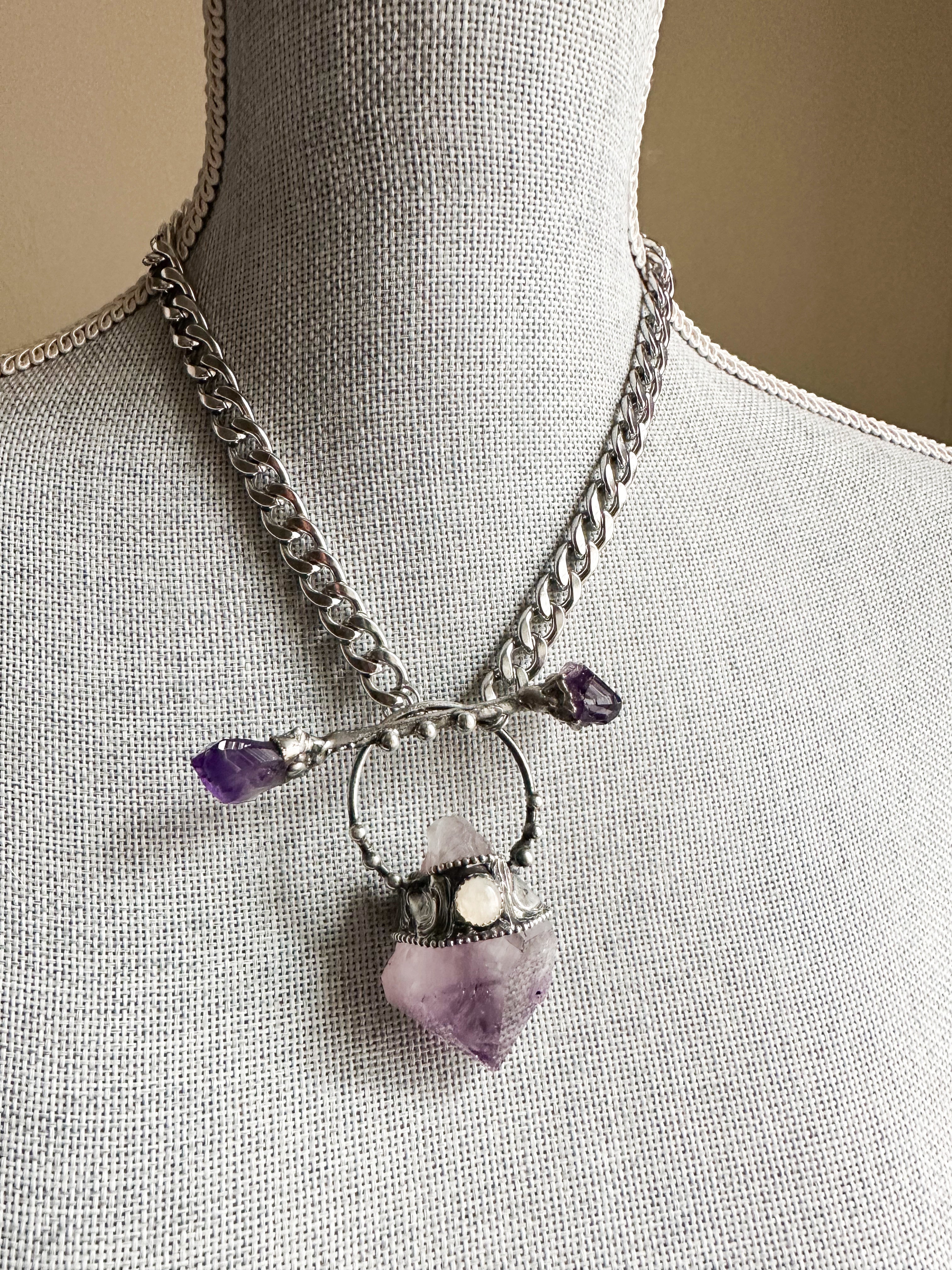 Amethyst Crystalline Heart Shield