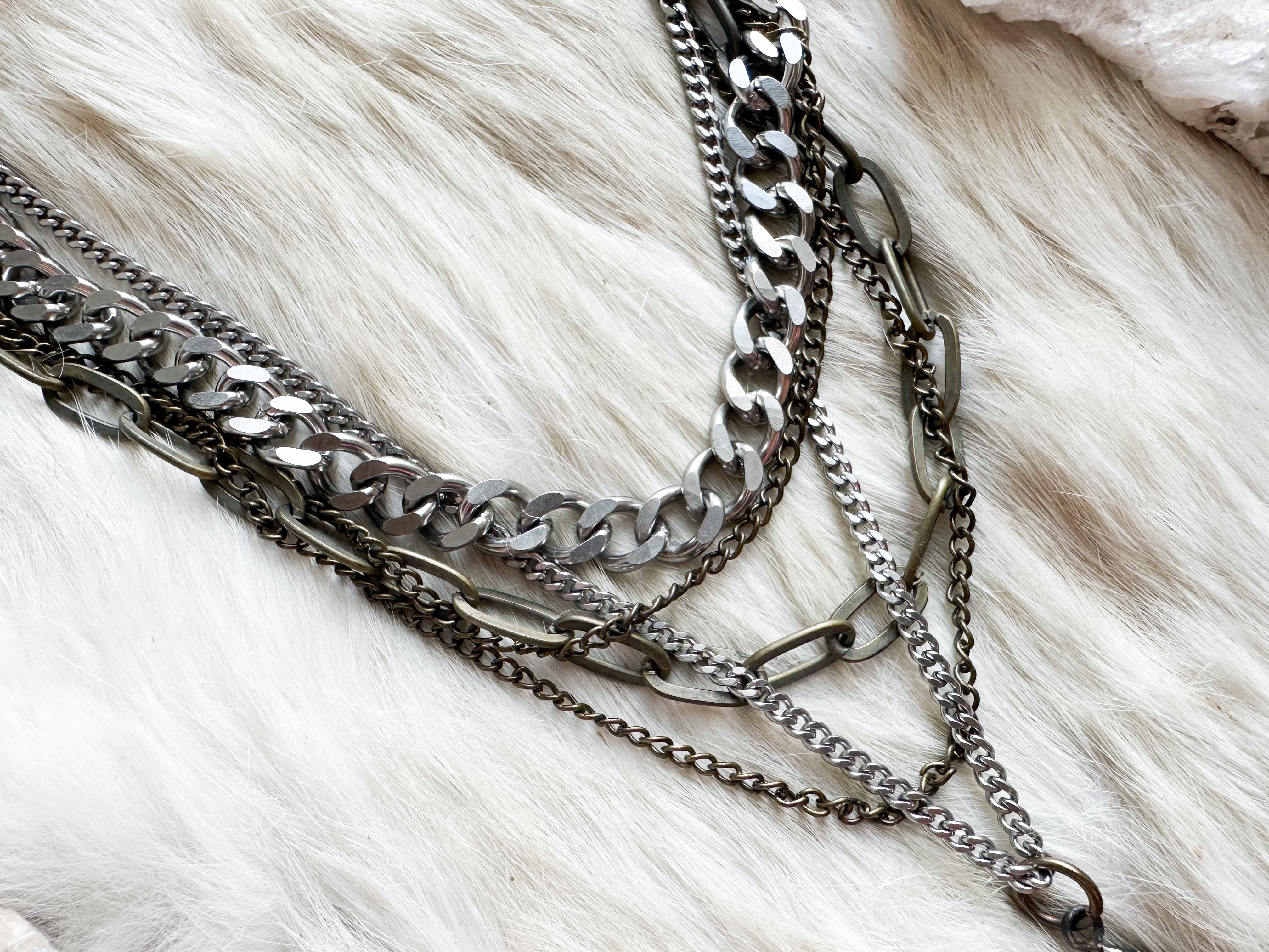 Heart Protection layered amulet necklace