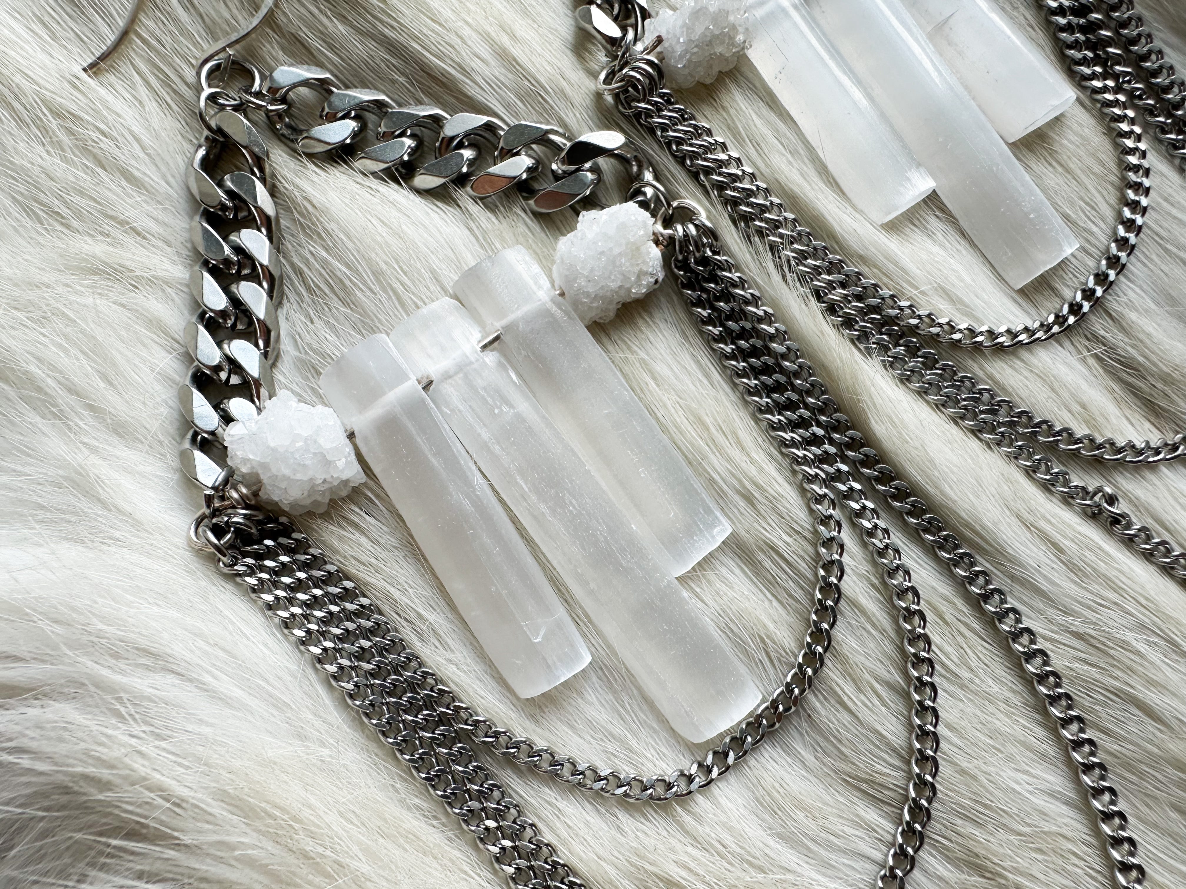 Selenite Shield earrings