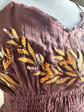 Free People intimately free embroidered strappy beaded tank top in brown NWT size M