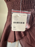 Free People intimately free embroidered strappy beaded tank top in brown NWT size M