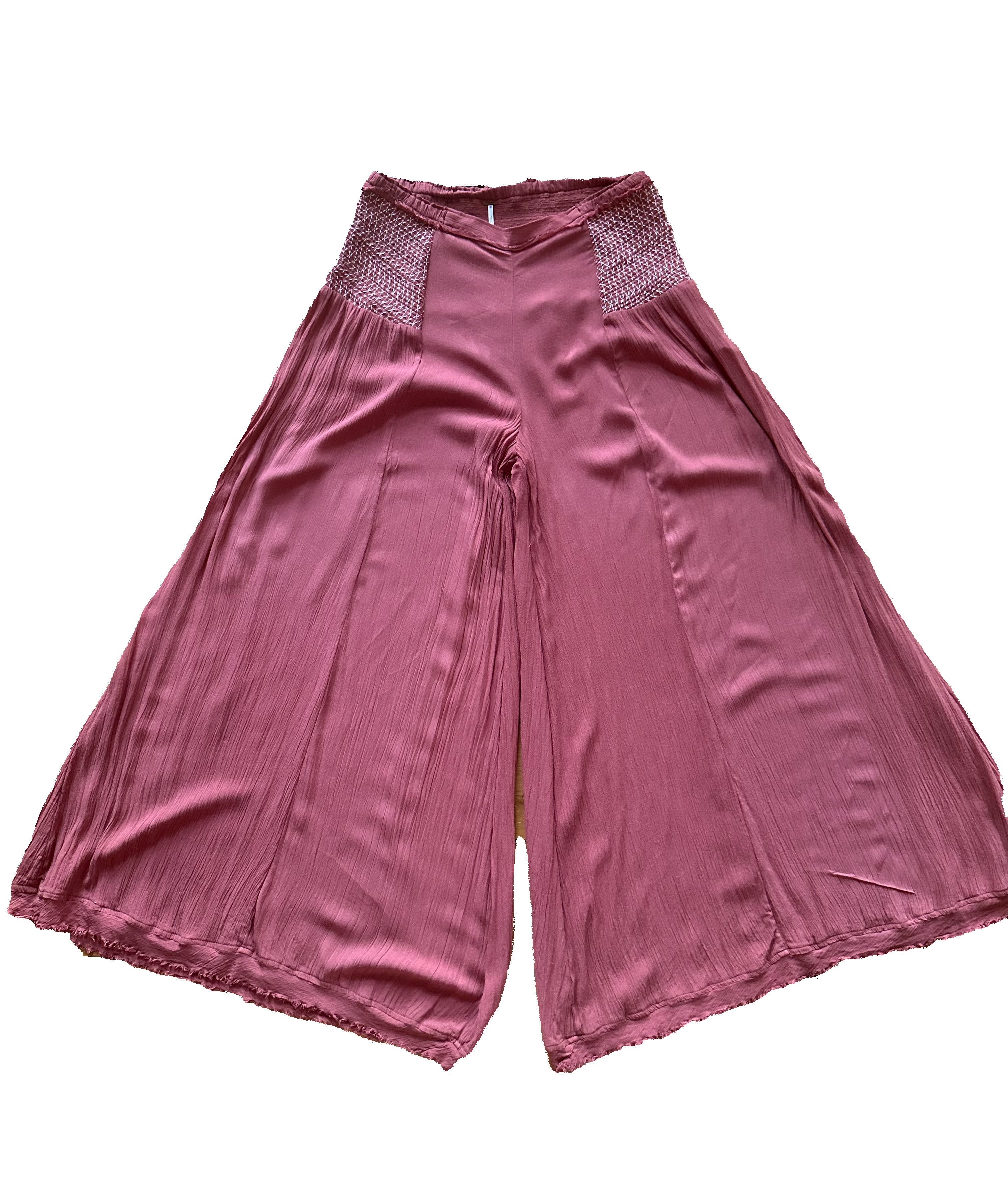 Free People smocked waist wide leg pants size M new