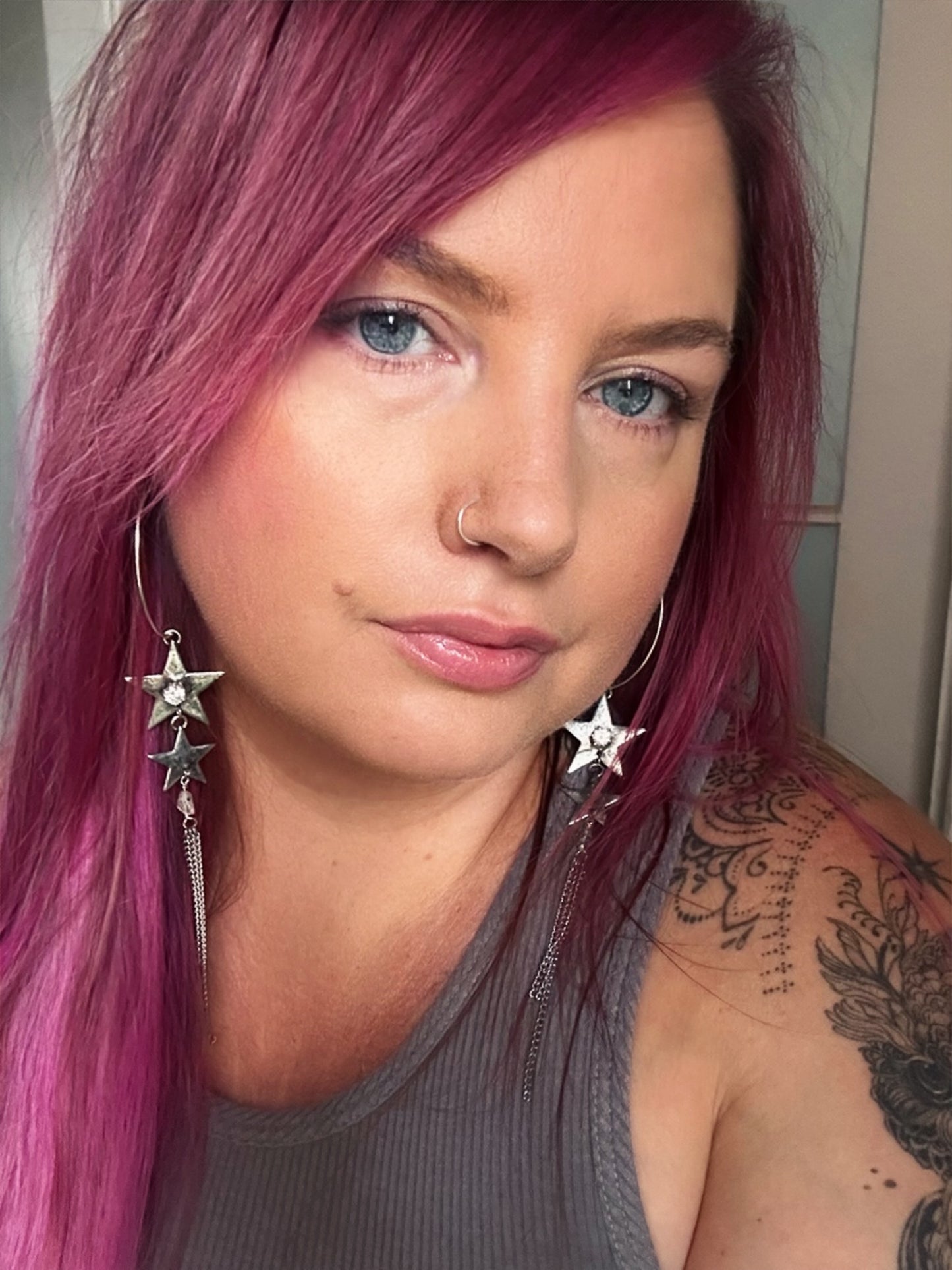 Starlight hoop earrings- made to order