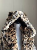 Spirithoods classic leopard faux fur hooded jacket size M brand new