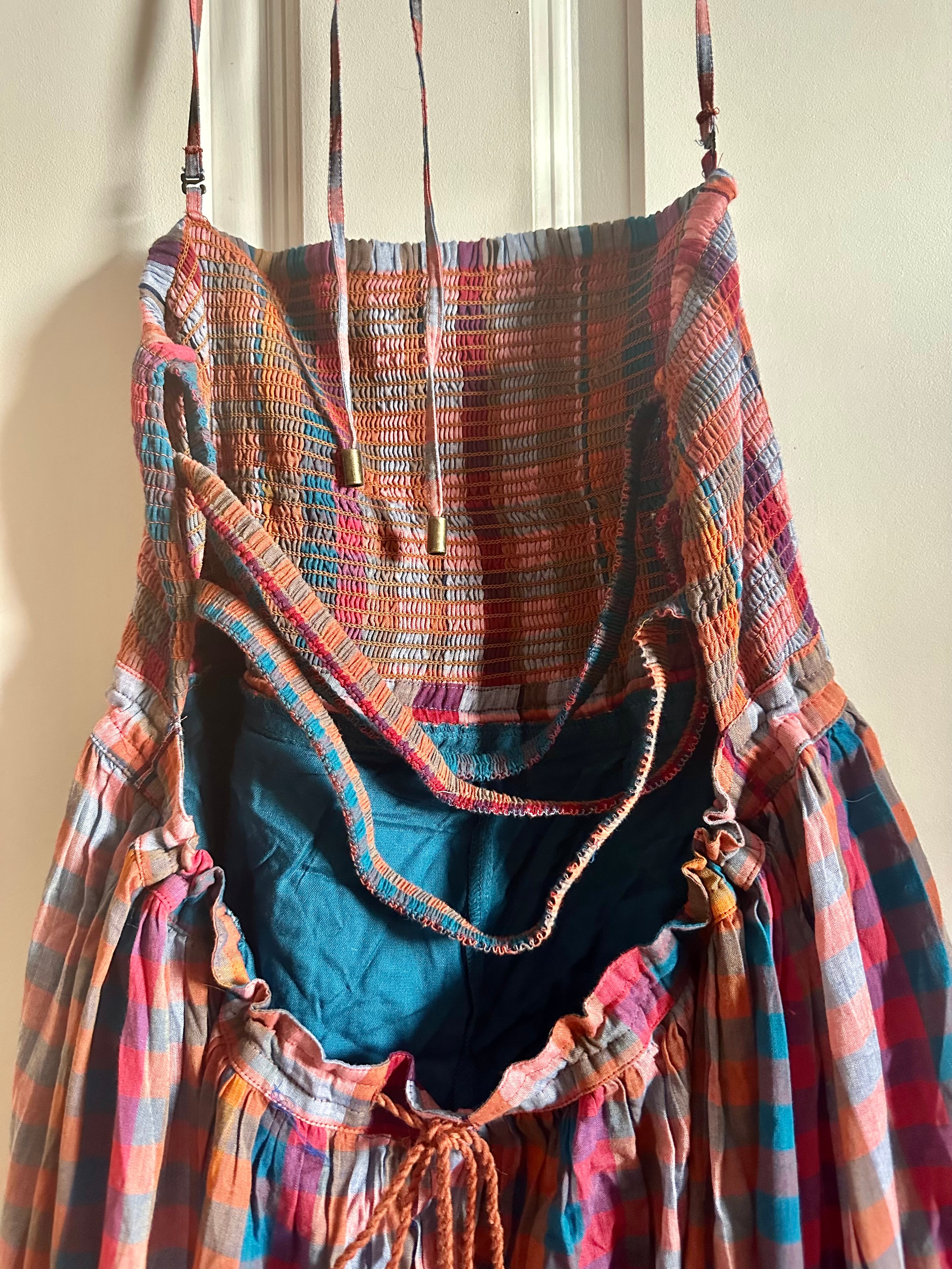Free People Extratropical maxi dress in plaid size large new with tags