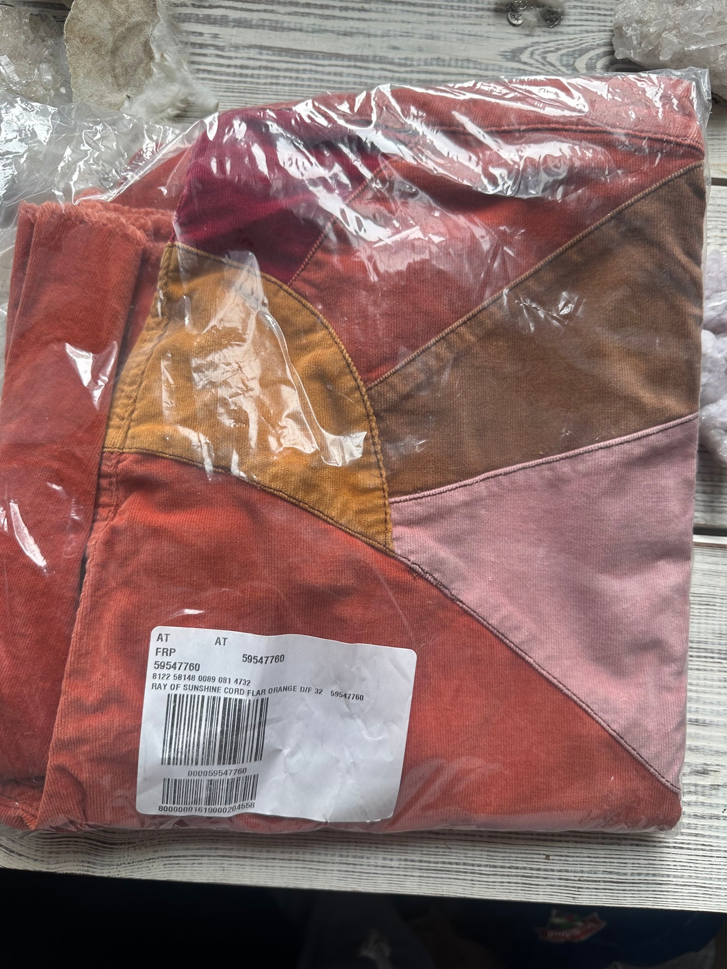 Free People Ray of Sunshine Corduroy Flares Rust size 32 brand new in package