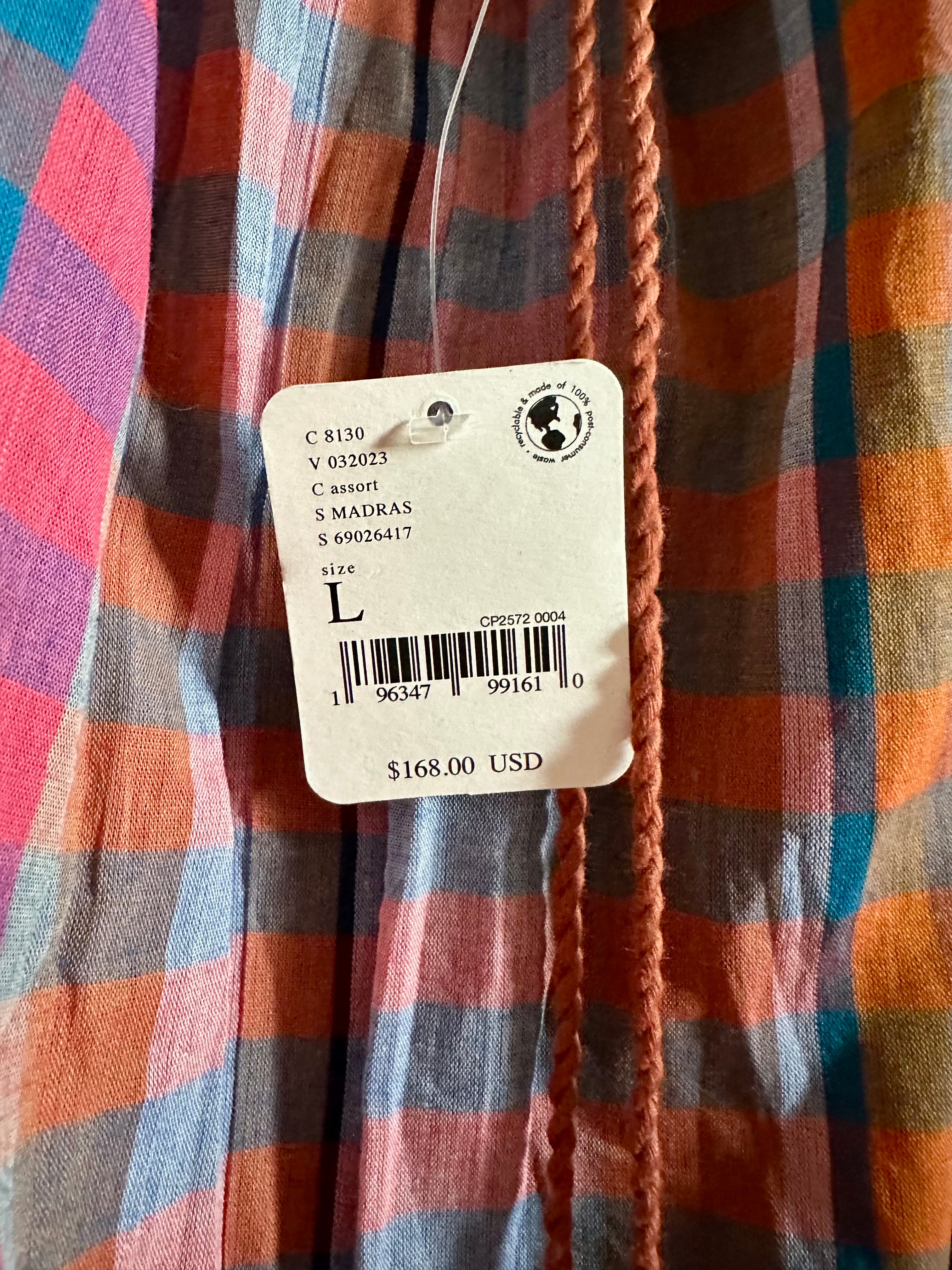 Free People Extratropical maxi dress in plaid size large new with tags