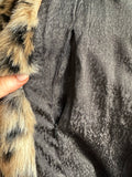 Spirithoods classic leopard faux fur hooded jacket size M brand new