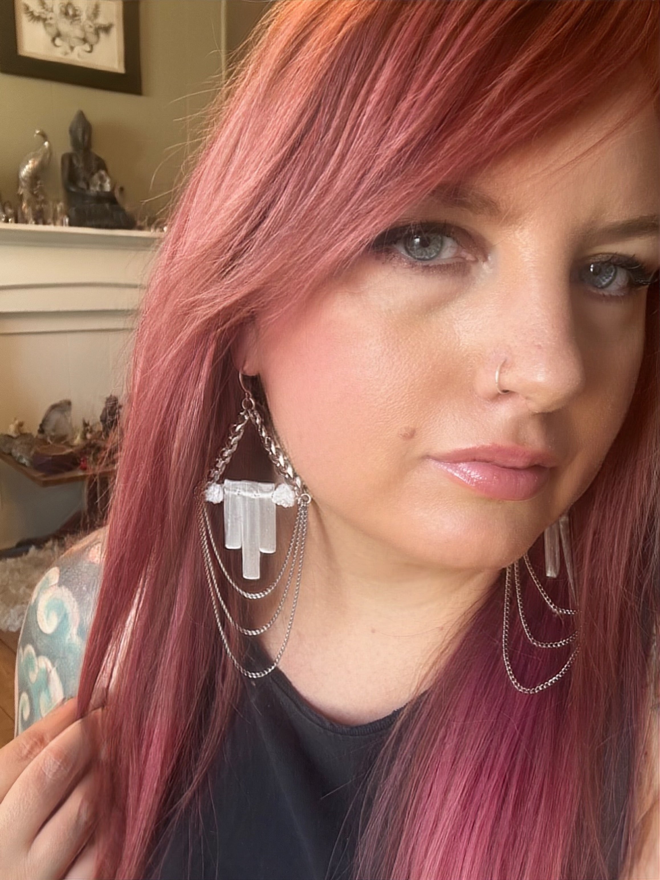 Selenite Shield earrings