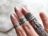 Studded sterling silver midi rings